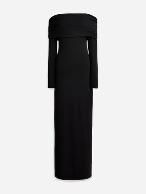 J.CREW COLLECTION Off-Shoulder Long Sleeve Black Maxi Dress size XS